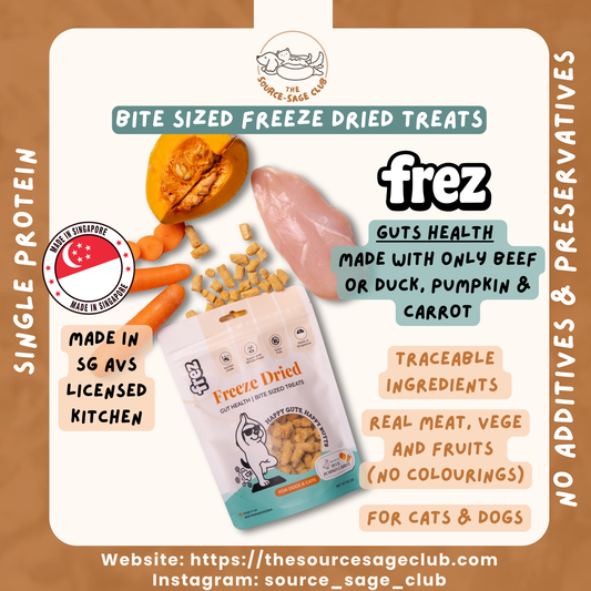 FREZ Guts Health - Freeze Dried Duck/ Beef Pumpkin Carrot  (Dog and Cats Treats)