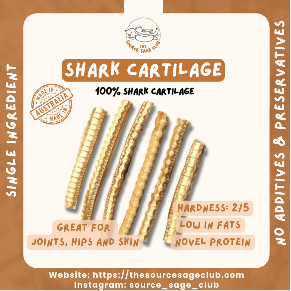 Air Dried Australian Shark Cartilage (single ingredient dog treats, dog dental chew) Sourcesage Club