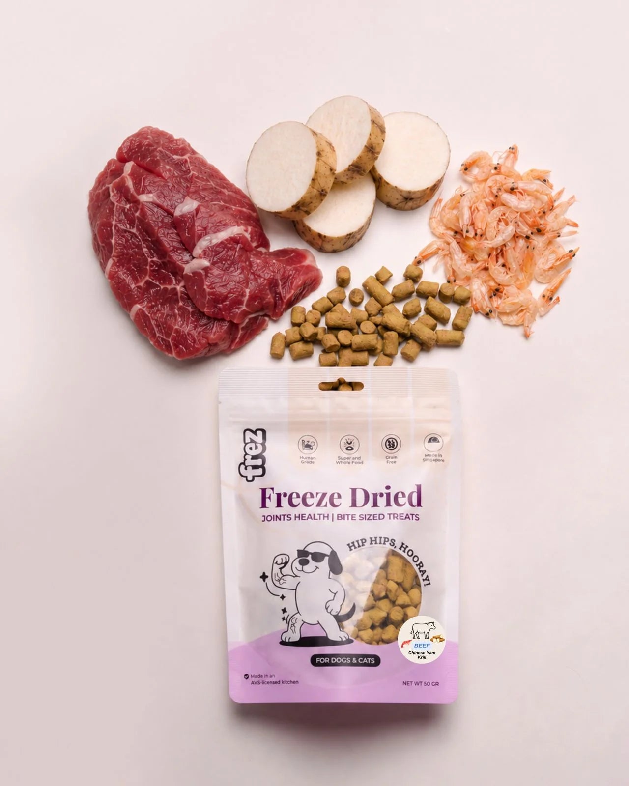 Joints Health - Freeze Dried Beef/Venison, Chinese Yam (Huai Shan), Krill (Atlantic)
