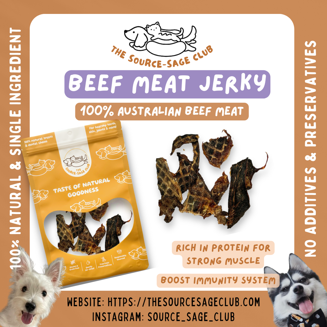 Air Dried Beef Meat Jerky (single ingredient dog treats, dog dental chew)