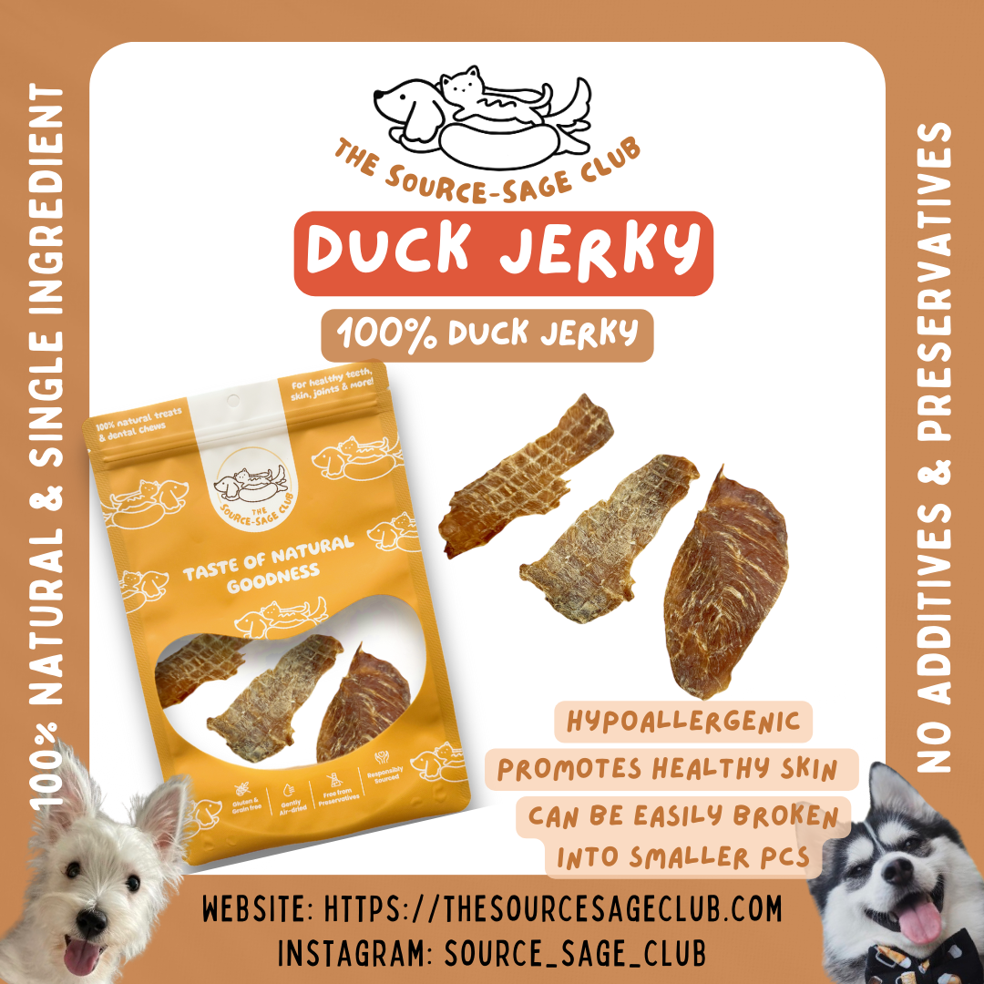 Air Dried Duck Meat Jerky (single ingredient dog treats, dog dental chew)