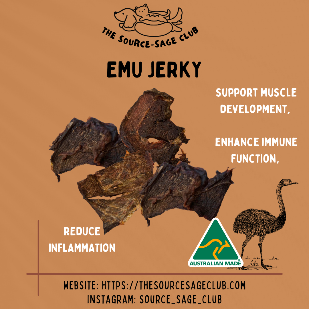 Air Dried Australian Emu Jerky (dog treats cat treats)