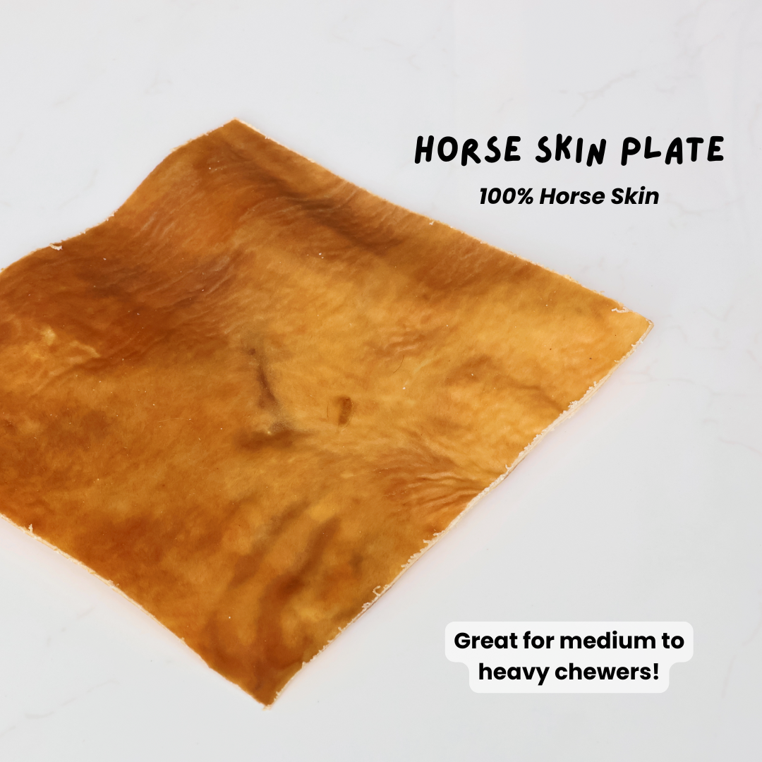 Air Dried Horse Skin Plate (single ingredient dog treats, dog dental chew)