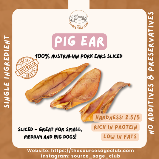 Air Dried Australian Pig Ear (single ingredient dog treats, dog dental chew)