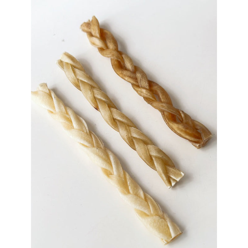 Air Dried Braided Lamb Skin 100g (single ingredient dog treats, dog dental chew)