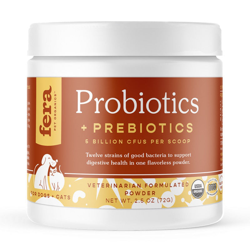 Fera USDA Organic Probiotics with Prebiotics / postbiotics plus (cats and dogs supplement)